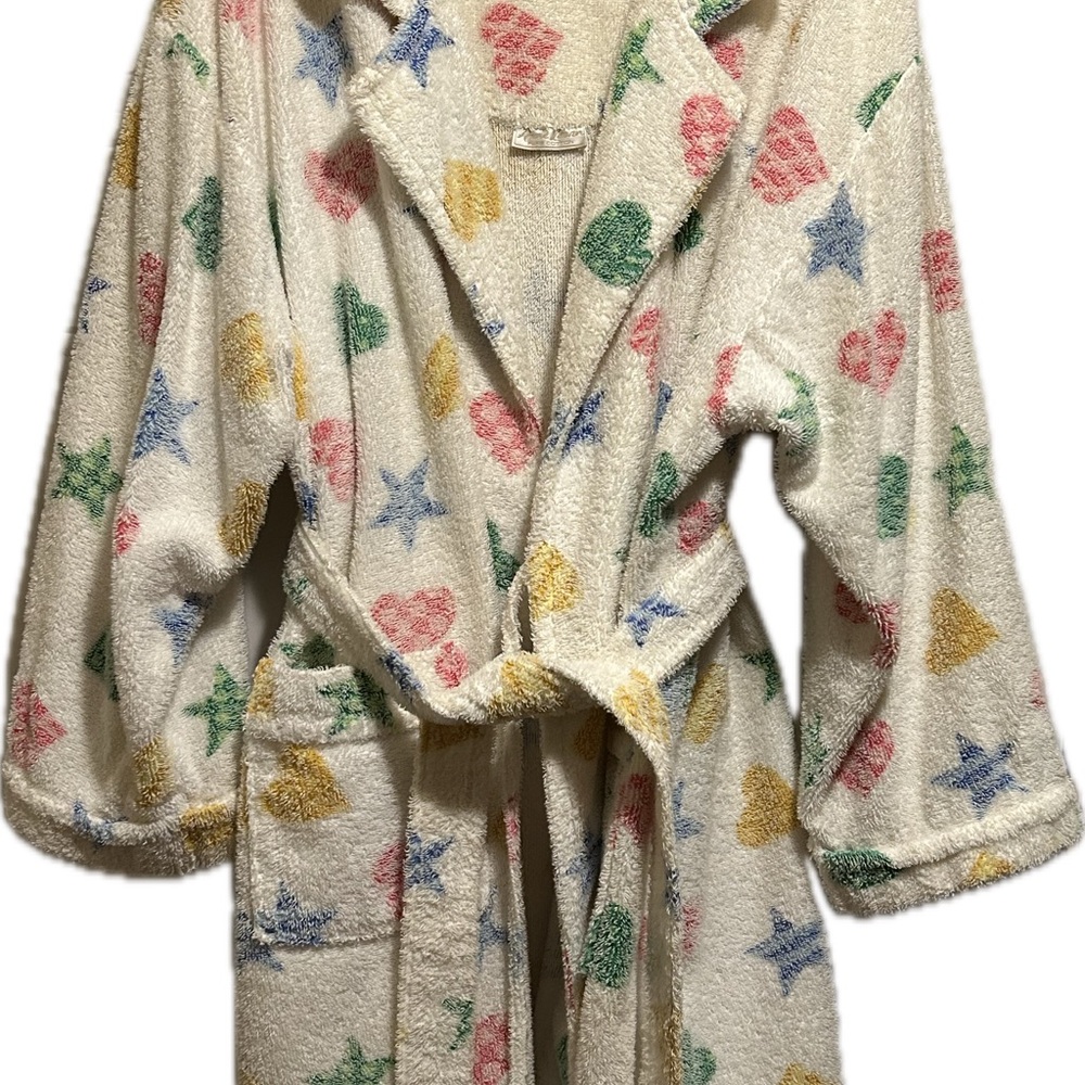 Colorful Star and Heart Patterned Women's Robe